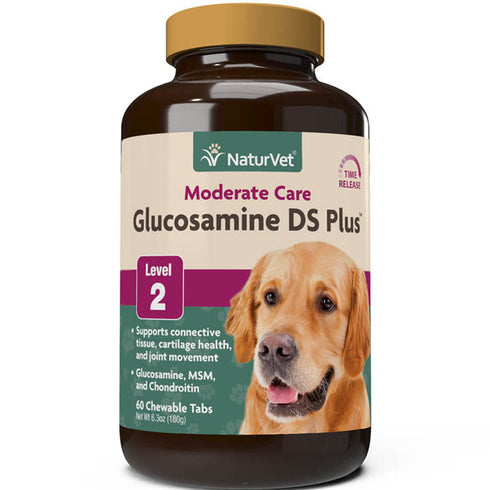 Naturvet Glucosamine DS Plus Tabs 60 Chewable Tablets Level 2 - Poudre Pet and Feed Supply